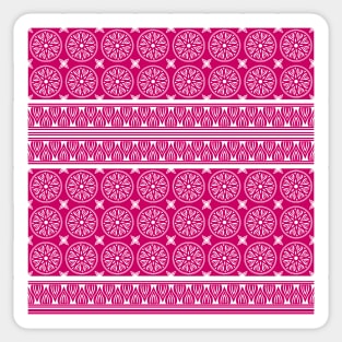 African Ethnic Tribal Hot Pink  and Gold Pattern Sticker